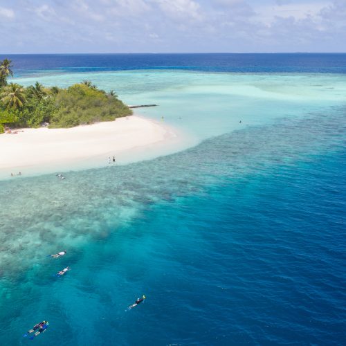 Sandbank and shallow reef off Embudu Village