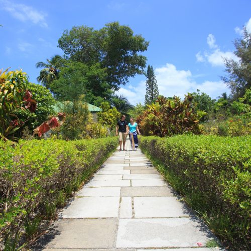 Garden path through Equator Village